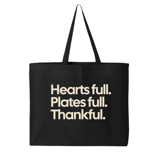 Hearts Full. Plates Full. Thankful Tote bag-ENJEN DESIGN