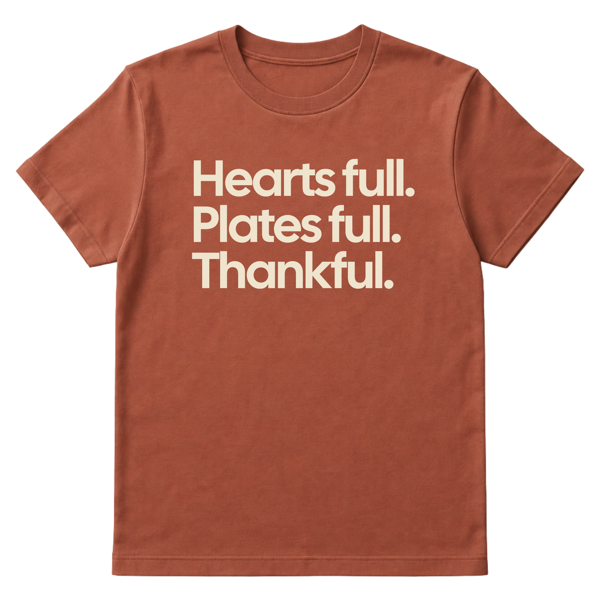 Hearts Full. Plates Full. Thankful Unisex Tee-ENJEN DESIGN