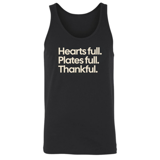 Hearts Full. Plates Full. Thankful Unisex Tank Top-ENJEN DESIGN