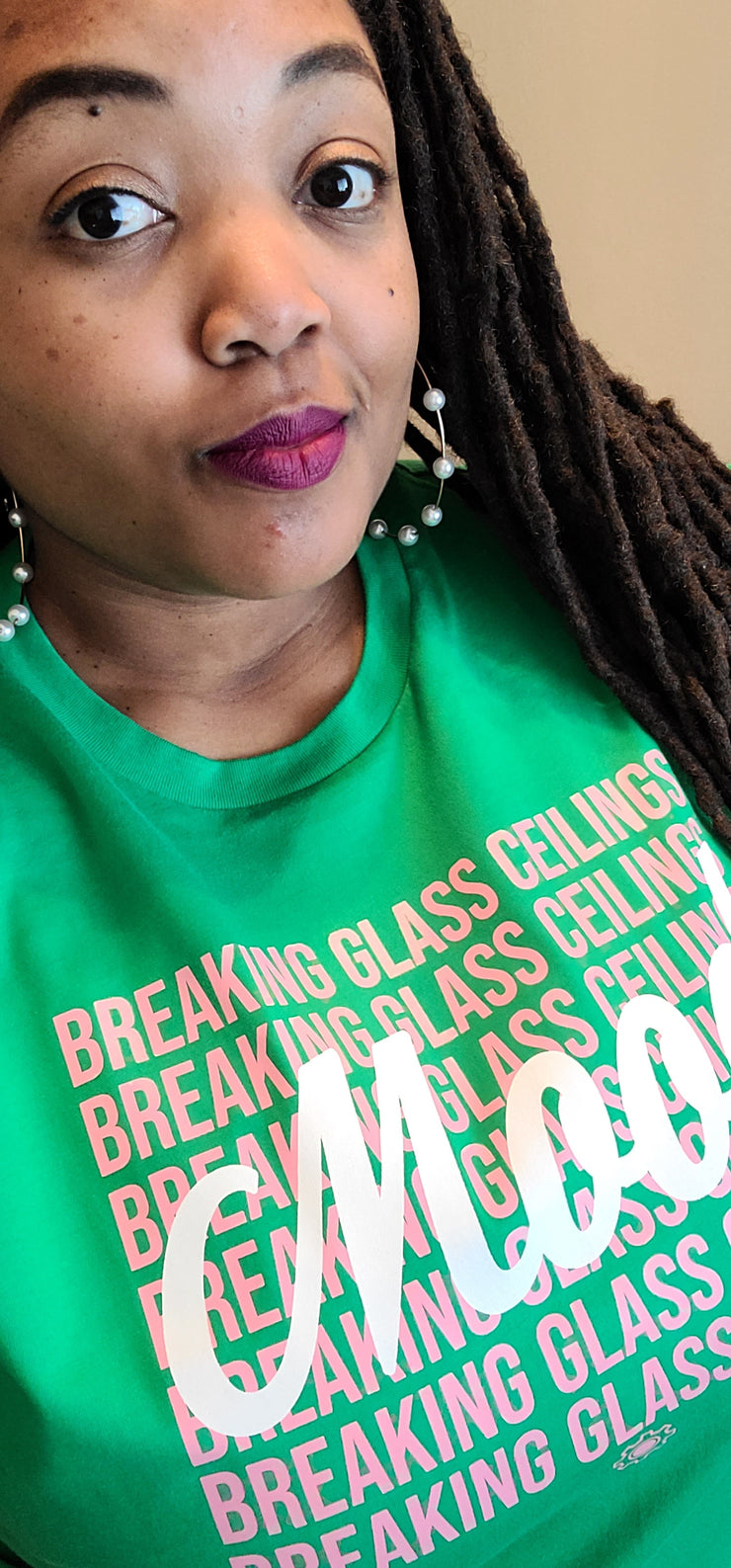 Mood: Breaking Glass Ceilings Green & Pink (UNISEX FIT T-SHIRT)-ENJEN DESIGN